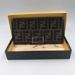 Vintage Fendi Tobacco Long Wallet